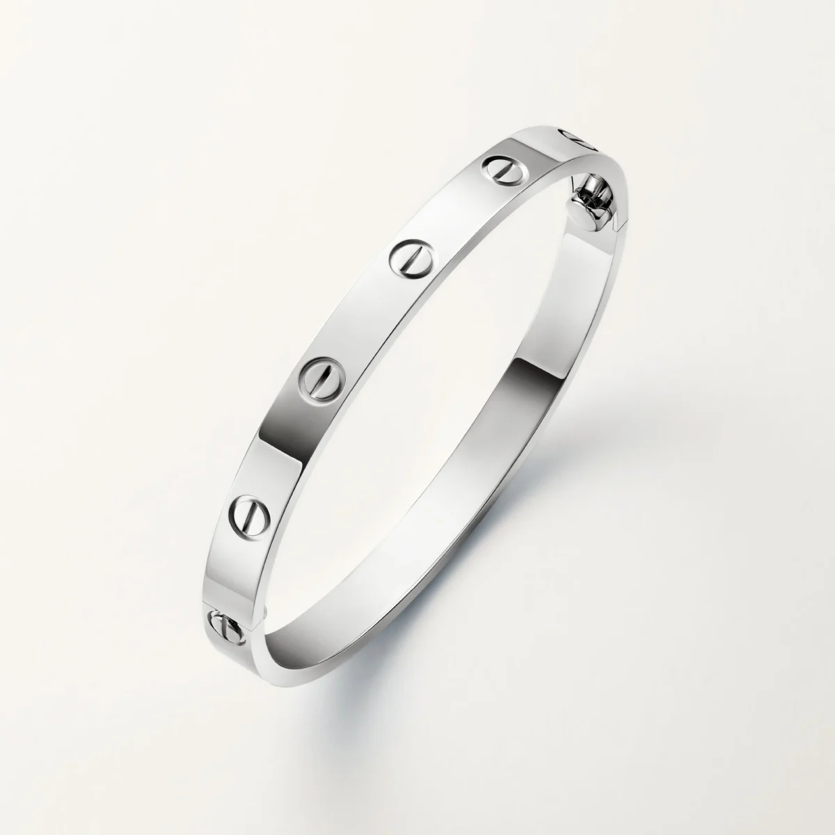 Luxury Minimalist White Gold Screw Bracelet Classic Model 2