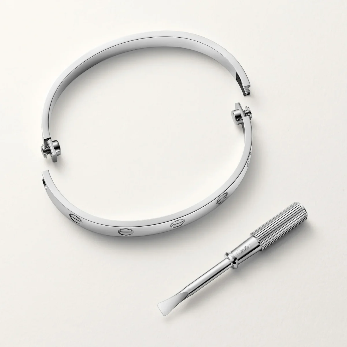 Luxury Minimalist White Gold Screw Bracelet Classic Model 7