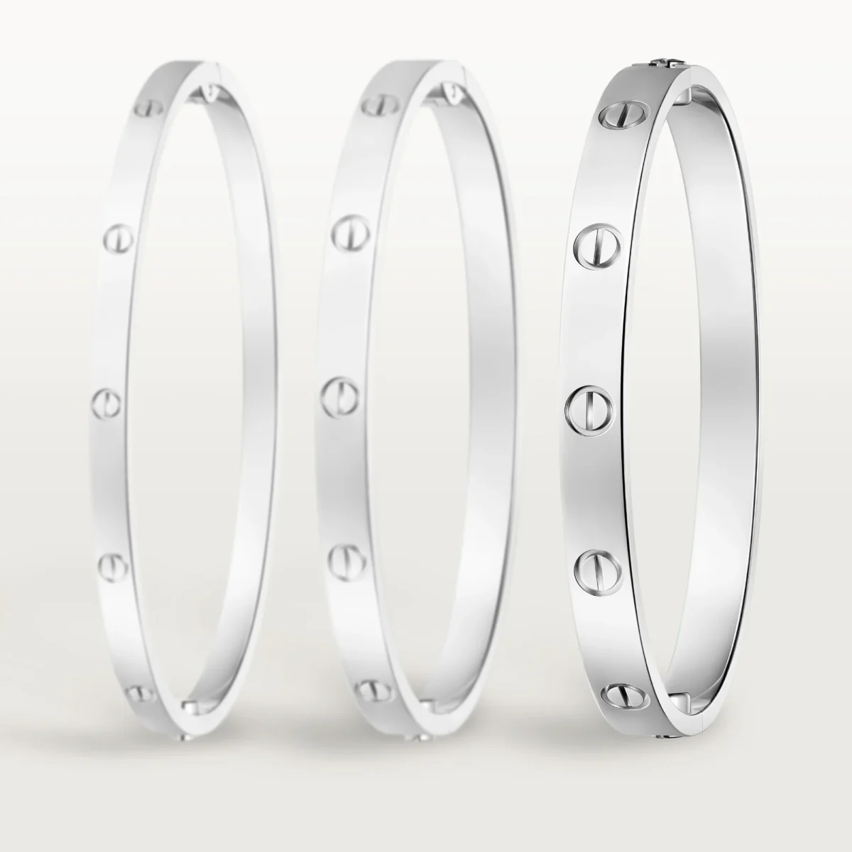 Luxury Minimalist White Gold Screw Bracelet Classic Model 8