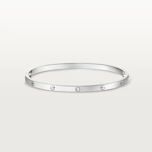 Luxury Minimalist White Gold Screw Bracelet, Small Model