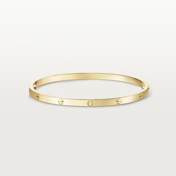 Luxury Minimalist Yellow Gold Screw Bracelet, Small Model
