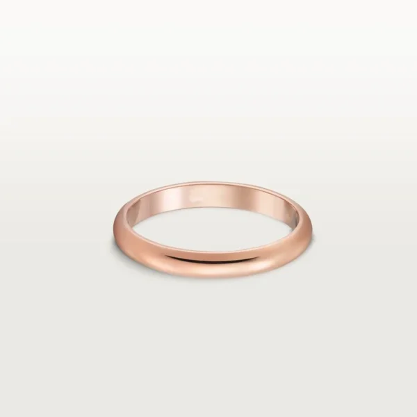 Pink Gold Bond of Silence – Elegant No-Stone Ring for Quiet, Enduring Love, 2.5 mm width