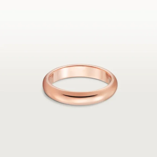 Pink Gold Bond of Silence – Elegant No-Stone Ring for Quiet, Enduring Love, 3.5 mm width
