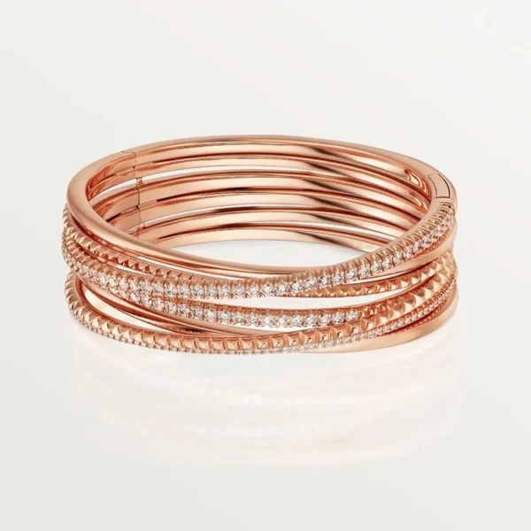 Pink Gold Bracelets aura with bend gleam trace