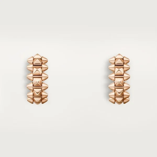 Pink Gold Crown of Spikes – Geometric Pyramid Earrings Symbolizing Strength and Style, mini model