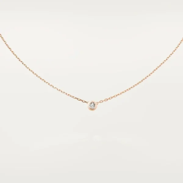 Pink Gold Echo of Forever – Timeless Solitaire Necklace with One-Center Crystal