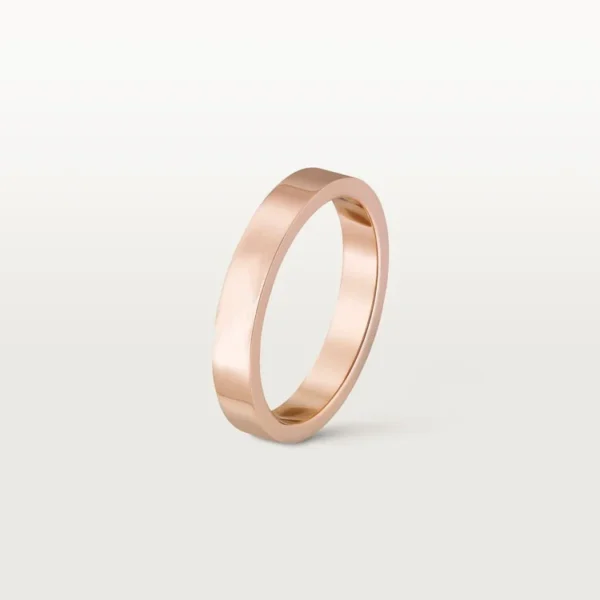 Pink Gold Face of Devotion – Modern Flat Band for Lasting Love with Personalized Lettering, 3 mm width