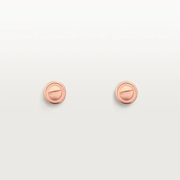 Pink Gold Point of Precision – Minimal Stud Earrings with Flat Screw Motif