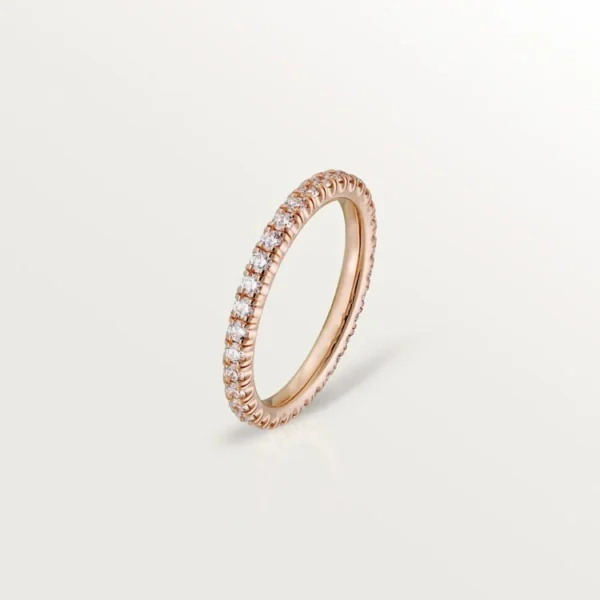 Pink Gold Symphony of Light – Sparkling Micro-Set Band for Subtle Radiance, 2 mm width