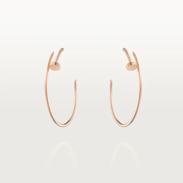 Pink Gold Twist Blossom – Minimalist Hoop Earrings with Structural Petal Detail, large model