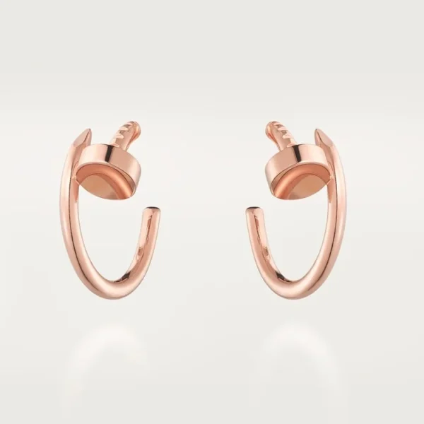 Pink Gold Twist Blossom – Minimalist Hoop Earrings with Structural Petal Detail, small model
