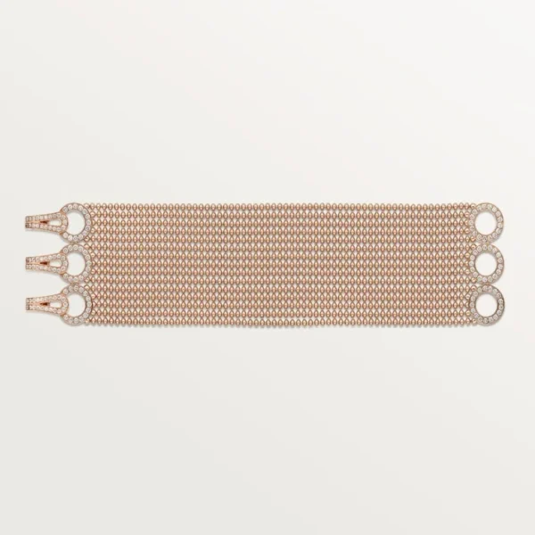 Pink Gold snowflare bracelets with Golden Net Luxe, Medium model