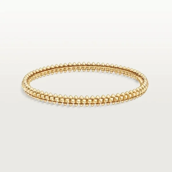 Shimmer Gold Pyramid Bangle with Geometric Detailing, Small model
