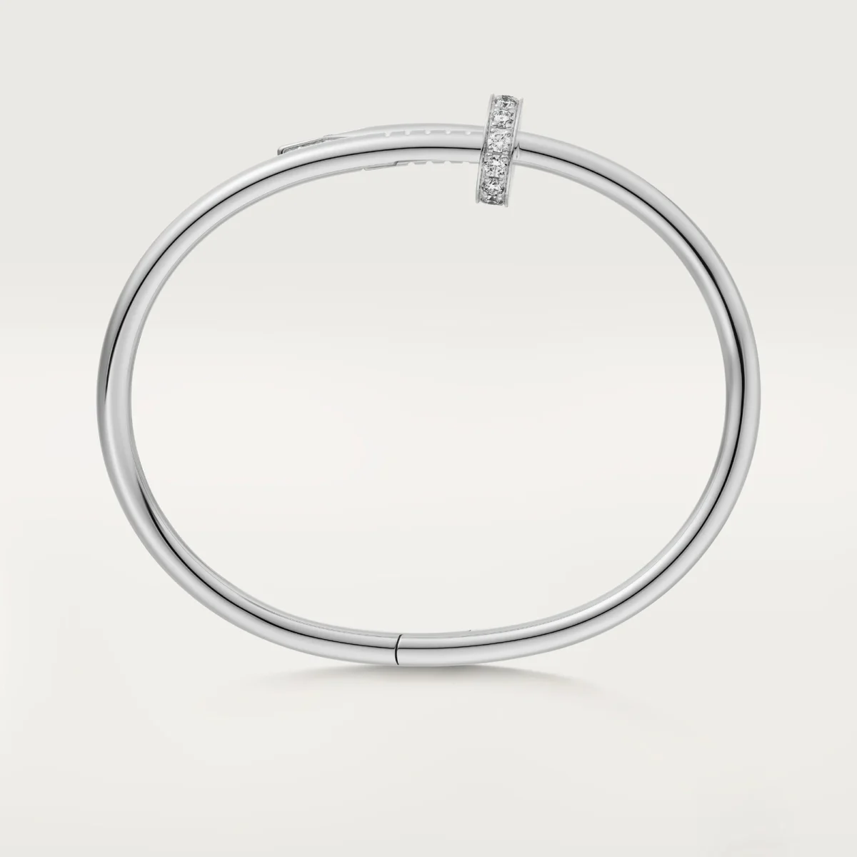 Thumb Elegant White Gold Nail Inspired Bangle with Sparkling Crystals Classic Model 3