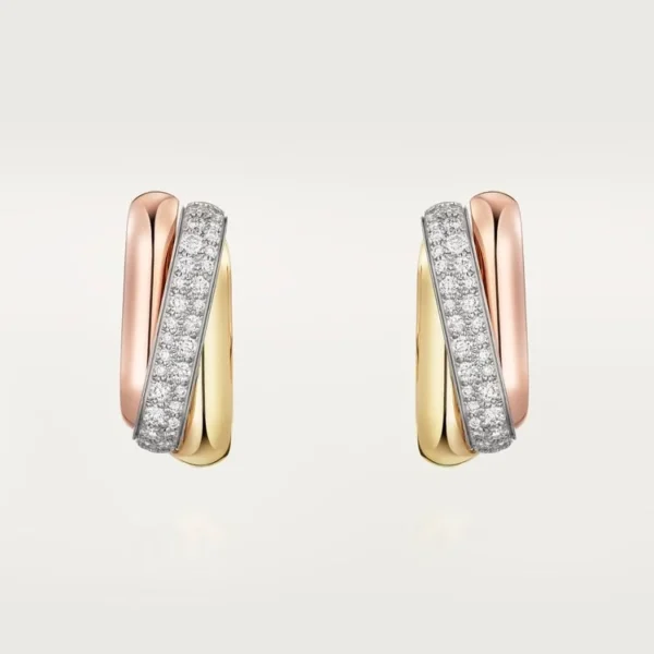 Tri Gold Bond of Contrast – Bold Yet Graceful Interlocking Hoop Design