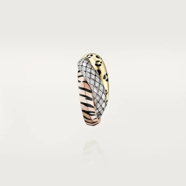 Tri Gold Intertwined Elegance – Modern Triple-Tone Earrings for Timeless Beauty