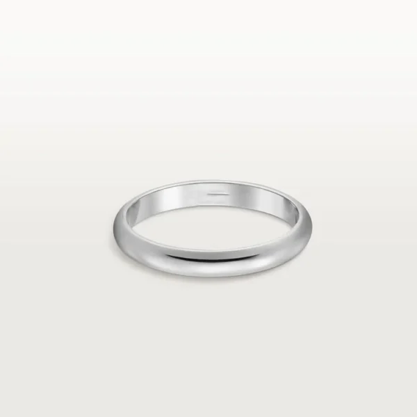 White Gold Bond of Silence – Elegant No-Stone Ring for Quiet, Enduring Love, 2.5 mm width