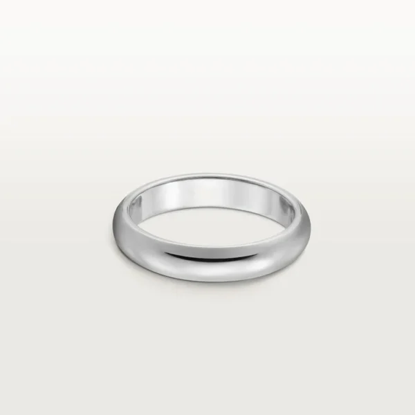 White Gold Bond of Silence – Elegant No-Stone Ring for Quiet, Enduring Love, 3.5 mm width