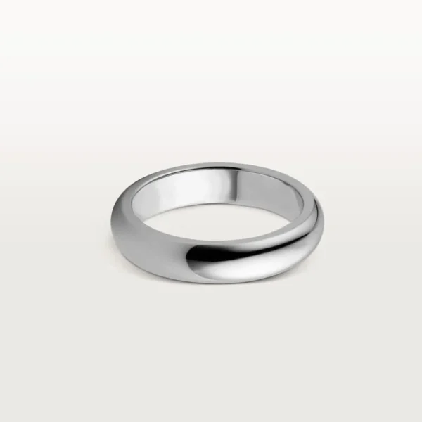 White Gold Bond of Silence – Elegant No-Stone Ring for Quiet, Enduring Love, 4 mm width