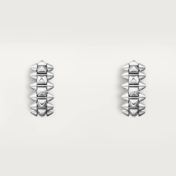 White Gold Crown of Spikes – Geometric Pyramid Earrings Symbolizing Strength and Style, mini model
