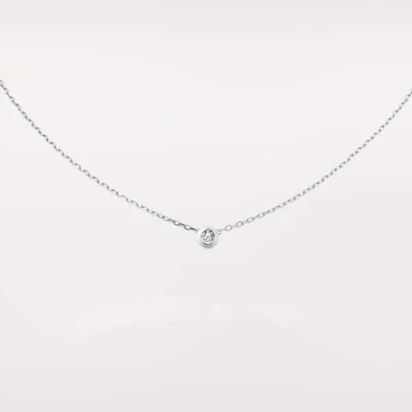 White Gold Echo of Forever – Timeless Solitaire Necklace with One-Center Crystal
