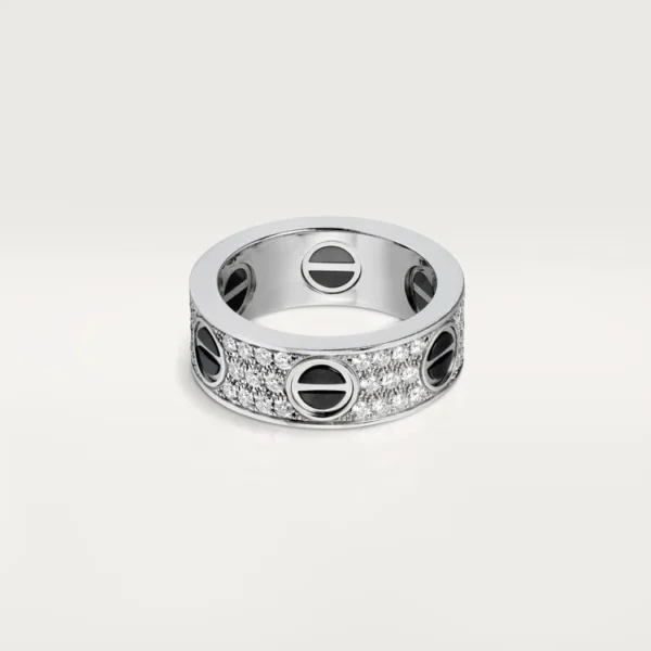 White Gold Eclipse Noir – A Ring Drenched in Night and Brilliance, Small model