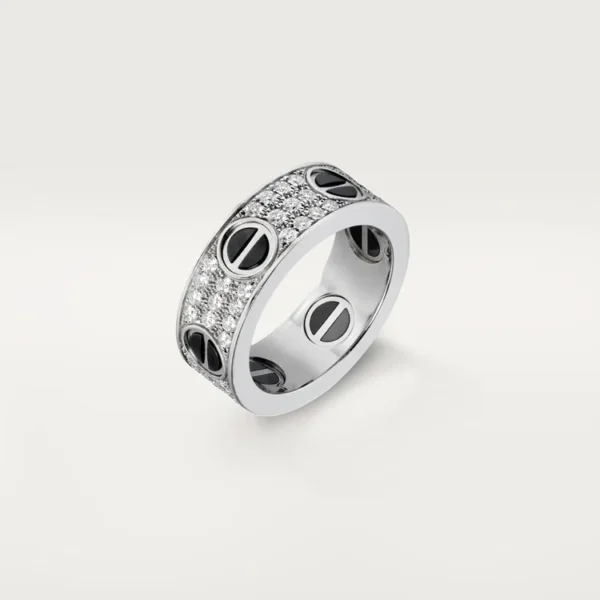 White Gold Eclipse Noir – A Ring Drenched in Night and Brilliance, Small model