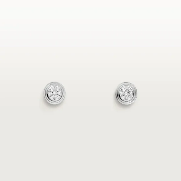 White Gold Light of Forever – Minimalist Bezel-Set Earrings with Elegant Crystal Glow