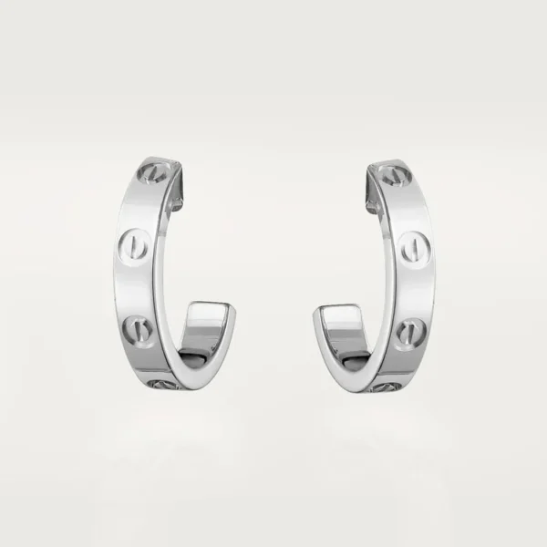 White Gold Lock of Elegance – Statement Screw-Inspired Earrings with Contemporary Edge, small model