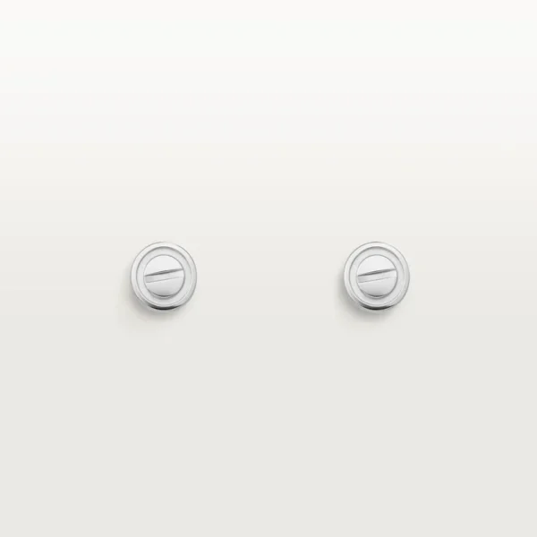 White Gold Point of Precision – Minimal Stud Earrings with Flat Screw Motif