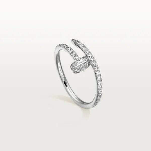 White Radiant Twist Ring With Micro-Crystal Shine, small model