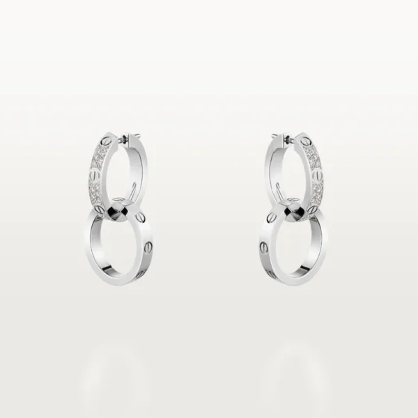 White Gold Spark Of Connection – Interlinked Diamond Hoop Earrings With Chic Energy