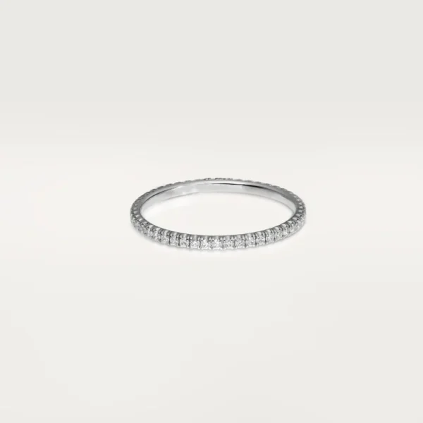 White Gold Symphony of Light – Sparkling Micro-Set Band for Subtle Radiance, 1.5 mm width