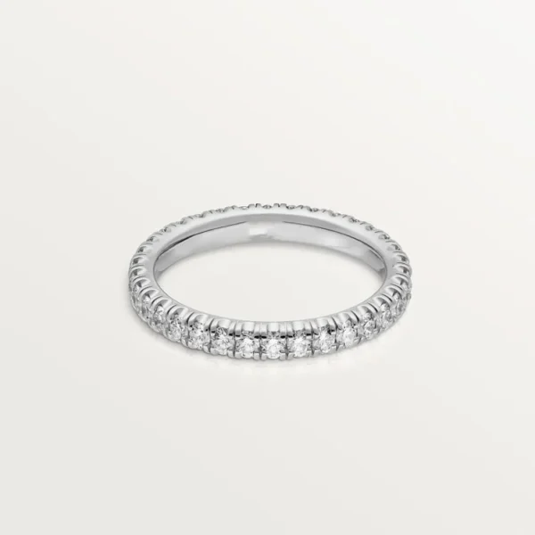 White Gold Symphony of Light – Sparkling Micro-Set Band for Subtle Radiance, 2 mm width