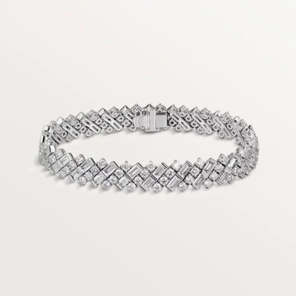 White Gold snowflare bracelets with royal cut clash