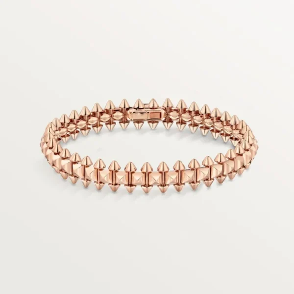 Shimmer Gold Pink Pyramid Bangle and Sculpted Studs, Medium model