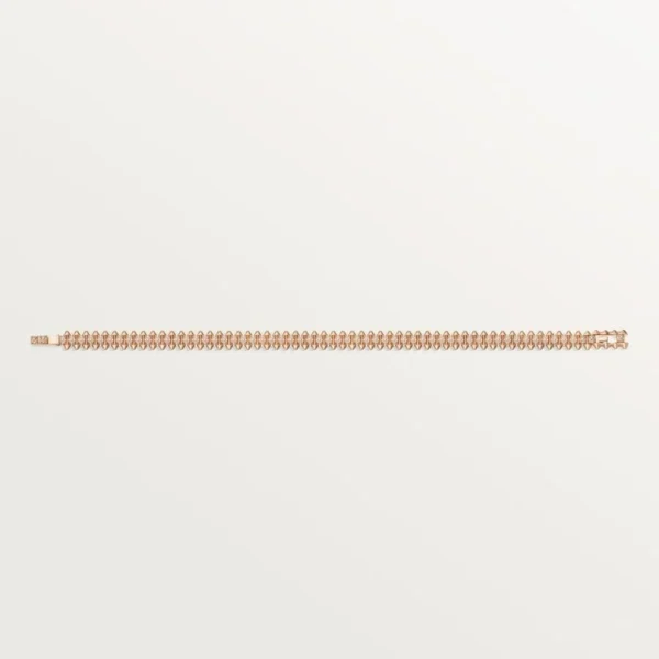 Shimmer Pink Gold Pyramid Bangle with Fierce Grace, Small model