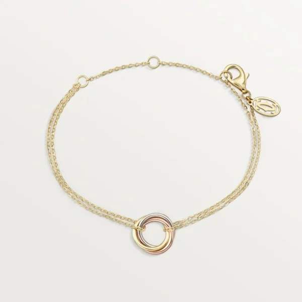 Golden Three-tone Love Bracelet in Velvet Link