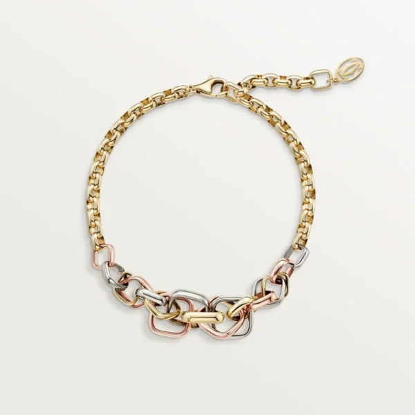 Three tone gold love bracelet - Embrace knot
