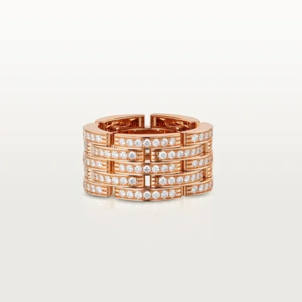 Pink Gold Cascade Of Lights – Statement Ring With Structured Brilliance