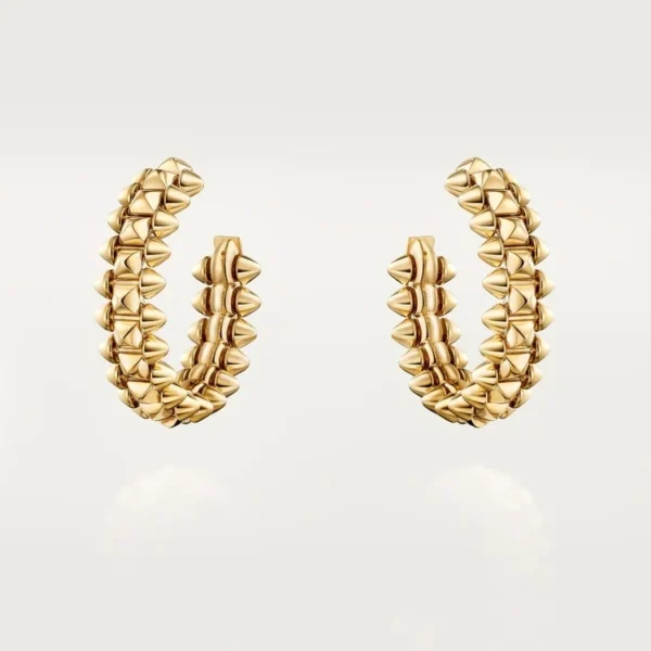 Gold Crown of Spikes – Geometric Pyramid Earrings Symbolizing Strength and Style, small Model