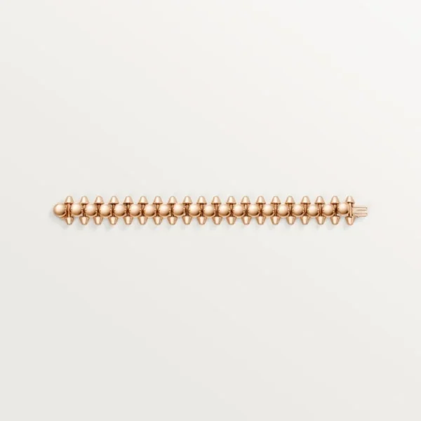 Shimmer Gold Pink Pyramid Bangle with Chic Spikes, Extra-large model