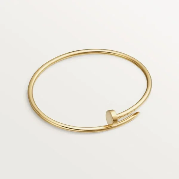 Elegant Gold Nail-Inspired Bangle with Classic Metal Polish, Small Model