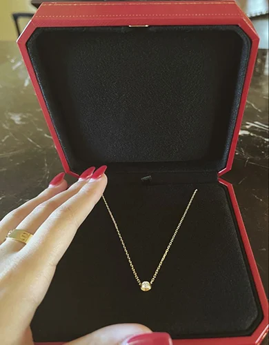 Click to view full screen Gold Echo of Forever – Timeless Solitaire Necklace with One-Center Crystal photo review