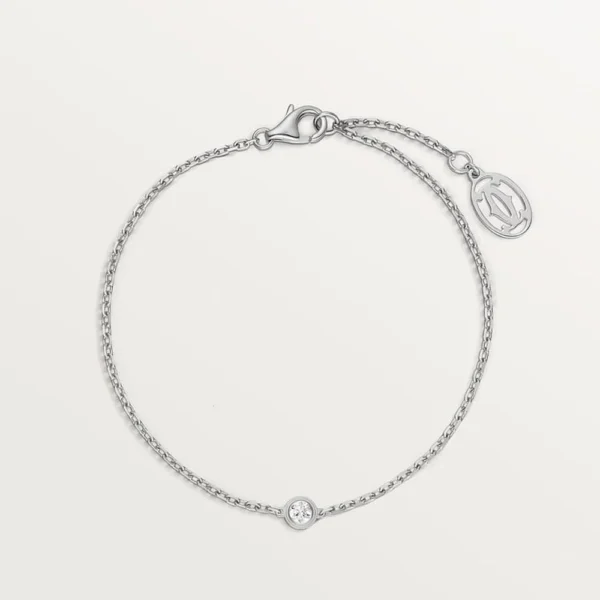 Amour Bracelet White Gold Tone With Sparkling Stone Best Gift Ideas For Women