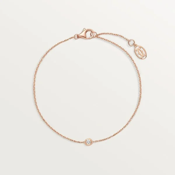 Amour Rose Gold Tone Bracelet With Sparkling Stone Gift Ideas For Couple