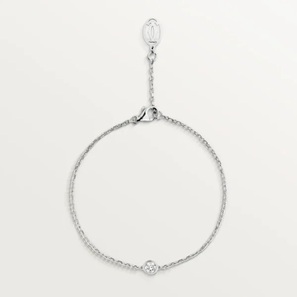 Amour White Gold Tone Bracelet With Sparkling Stone Perfect Gift Ideas
