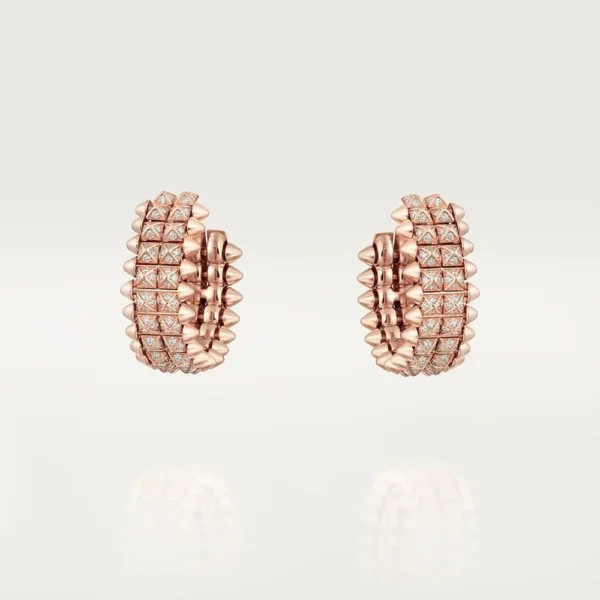 Clash Hoop Rose Gold Tone Earrings With Sparkling Stone Best Gift Ideas For Her