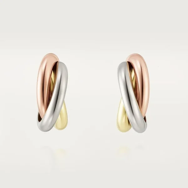 Gold Tone Triple Hoop Earrings Women's Earrings Best Present For Her