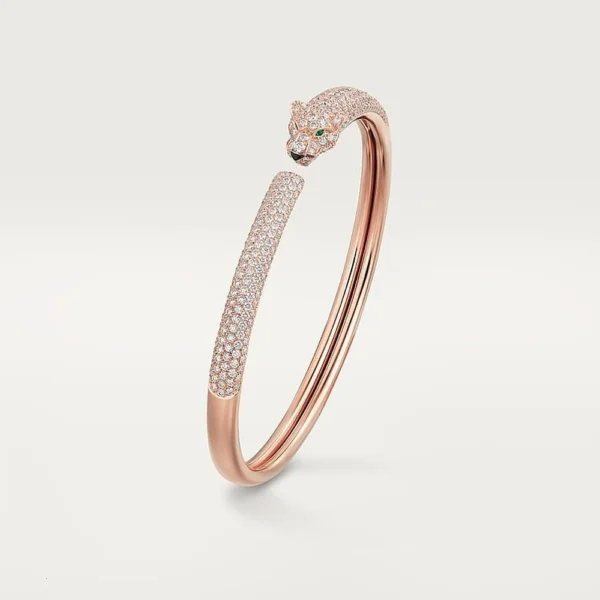 Leopard Panthere Sparkling Bracelet Rose Gold Tone Jewelry Gift Ideas
